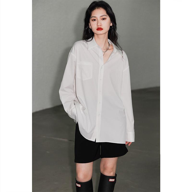 新品春秋季新款白色衬衫女