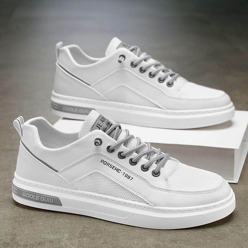 新品夏季男鞋新款透气小白鞋子男款韩版潮流百搭平底运动鞋休闲板