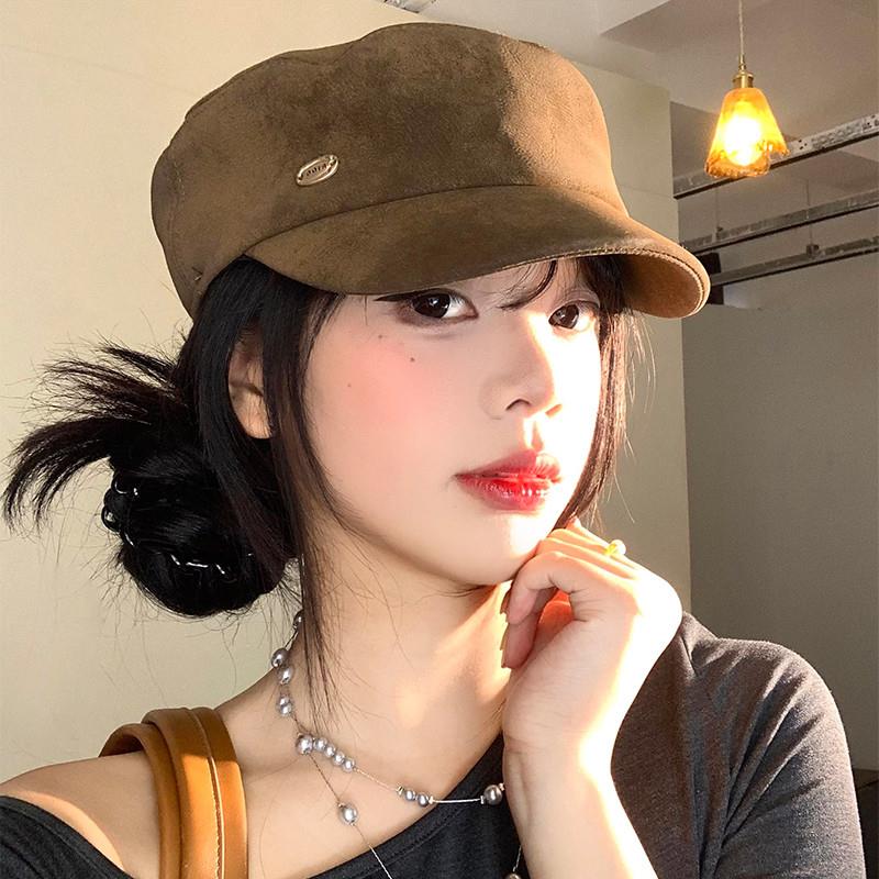 美拉德麂皮绒覆古贝雷帽女