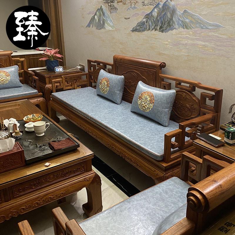现货新中式红木沙发皮坐垫四季通用实木椅子坐垫夏季凉席防滑防水