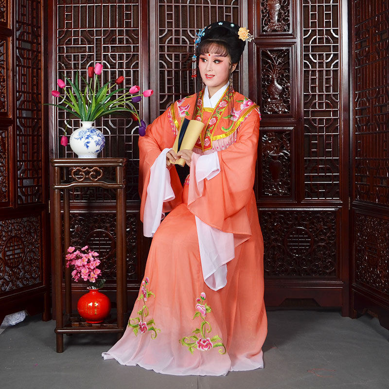 越剧花旦戏服g新款女小旦舞蹈练功服黄梅戏红娘小姐衣戏剧演出戏