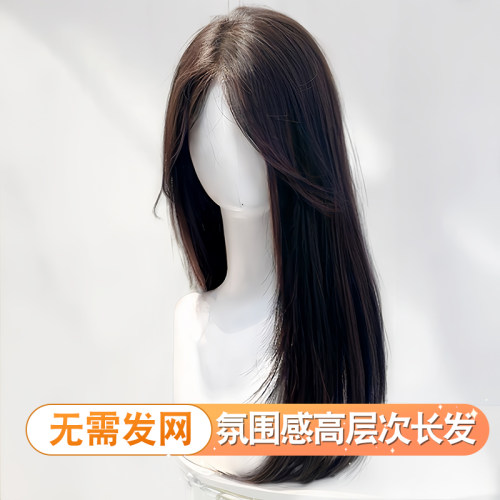 艾雪梦不用戴发网假发女片头顶增发量蓬松补发高S颅顶遮白发长直