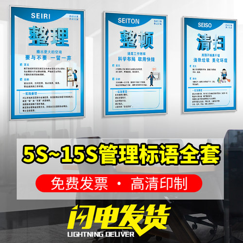 6s管理标识牌5S安全生j产标语7S车间8S仓库9S标示贴10S警示标志11