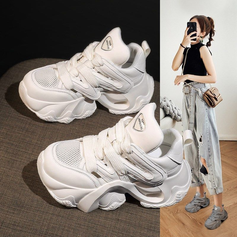 夏季新款2025年超火透气网面老爹鞋女内增高P镂空厚底运动休闲凉,女鞋,老爹鞋,淘宝优惠券,粉丝福利购,淘宝优惠卷