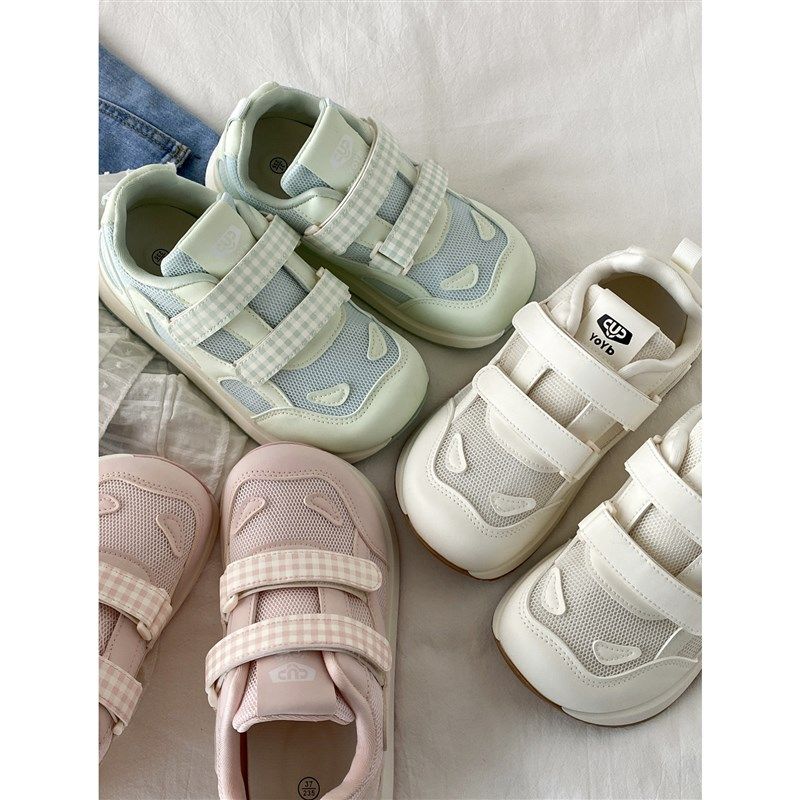 喜叔夏季透气丑萌魔术贴小白鞋女y款2025新款网面板鞋休闲运动鞋,女鞋,网面鞋,淘宝优惠券,粉丝福利购,淘宝优惠卷