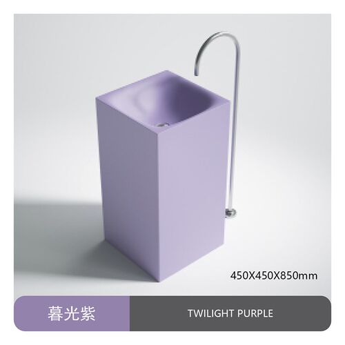 比尔嘉落地式彩色洗手洗漱盆人造石立柱盆酒店Q民宿艺术盆定制设