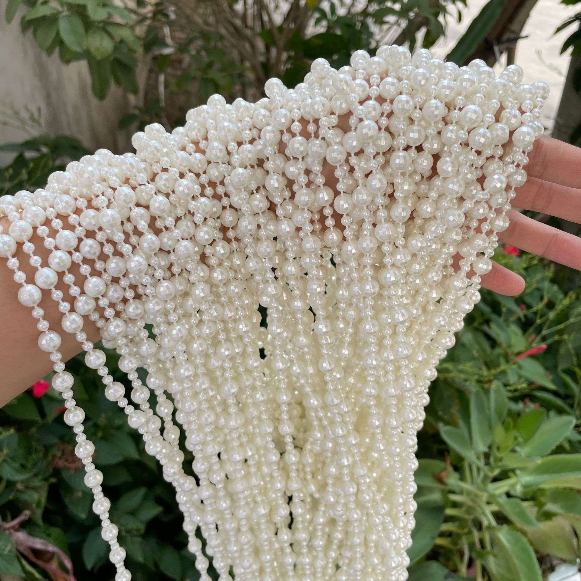 婚庆布置道具珍珠串装饰连线材料珍珠连线仿珍珠珠链 材料配件