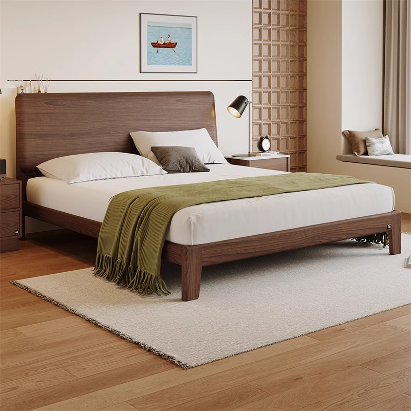 顾家家居实木风胡桃木全实木床