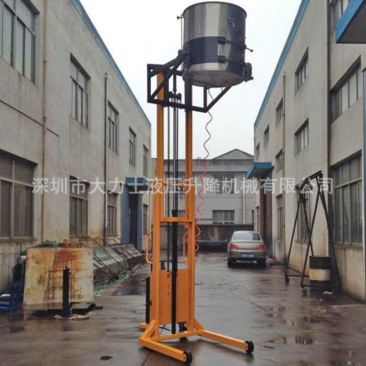 电动油桶堆高机半电动油桶翻转倒料装卸搬运车半电动油桶车