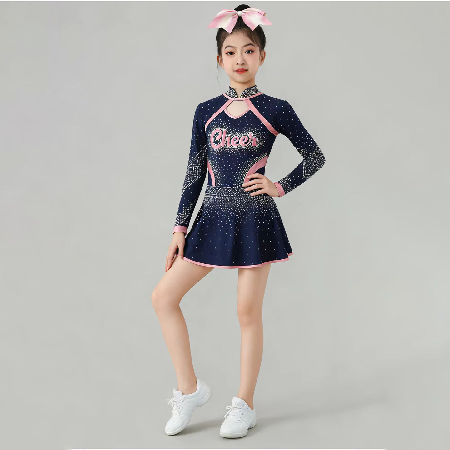 新款儿童花球啦啦操比赛服装啦啦队校园健美操服装运动会套装