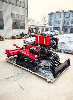 Crawler micro tiller履带式柴油微耕机 小型农用乘坐式旋耕机