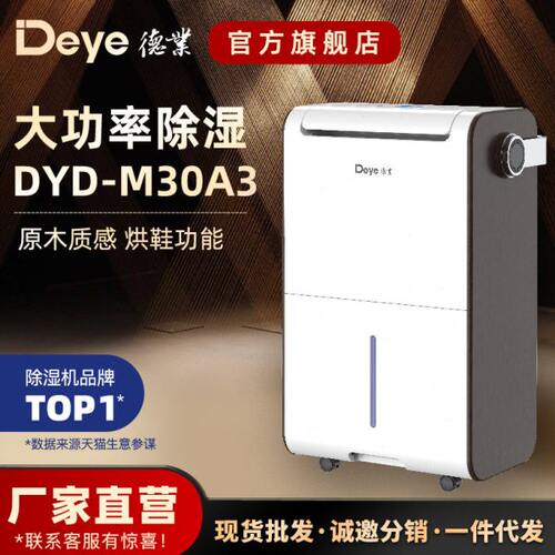 德业除湿机家用 别墅除湿器抽湿机 烘鞋 干衣功能DYD-M30A3