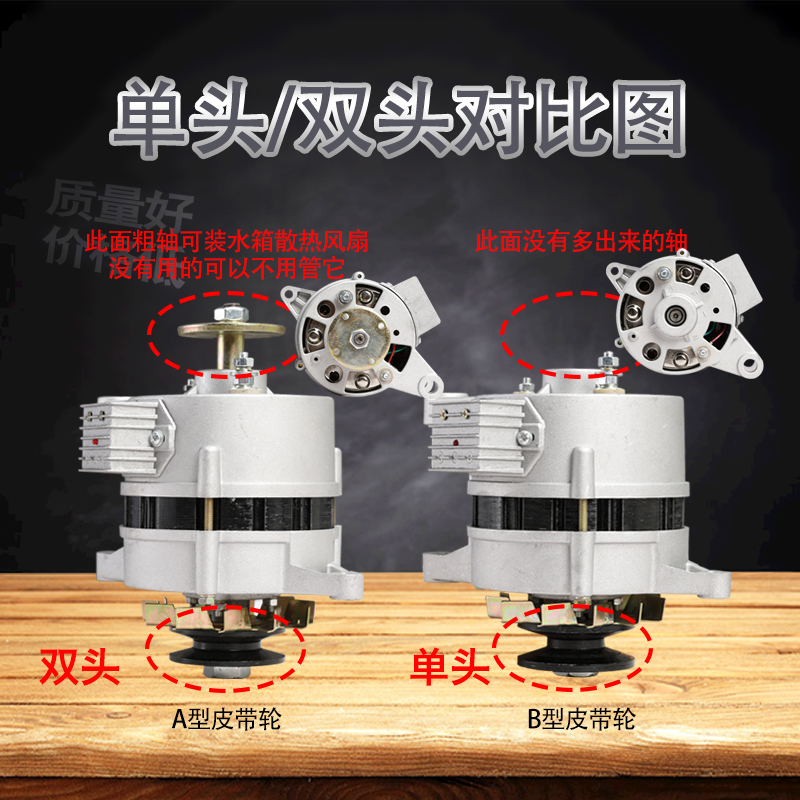 适用于农用车拖拉机12V14V永磁交直两用恒压发电机单头双头