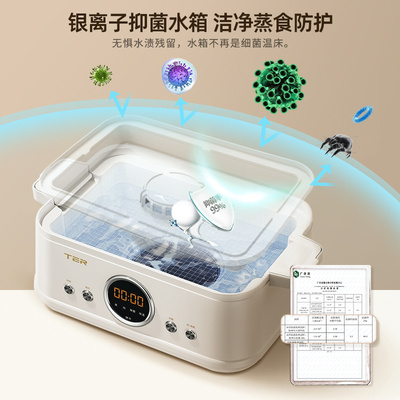 TER不锈钢电蒸锅家用多功能大容量蒸煮一体锅多层蒸箱小型蒸汽锅