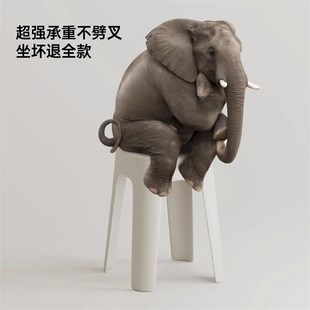 塑料凳子家用可叠放加厚软包方凳结实耐用高板凳客厅备用餐桌椅子
