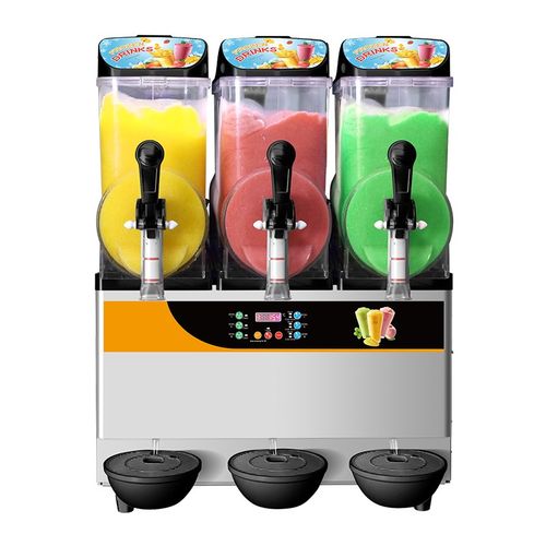 万客达雪融机商用全自动双缸雪粒雪泥机冰沙机自助果汁饮料冷饮机
