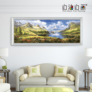 数字油画diy填充大尺寸客厅填色油彩画 手绘手工自油自画 招财宝