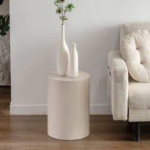 沙发边几高级艺术感客厅小户型角几奶油风极简圆桌现代简约边角几