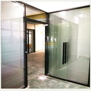 百叶隔断墙轻钢龙骨玻璃办公室玻璃隔断墙高隔断半磨砂玻璃隔断墙