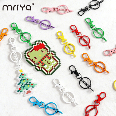 Mriya拼豆鱼嘴钥匙扣链条龙虾扣金属diy手工编织钥匙扣环饰品配件