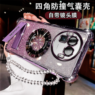 适用真我GT8pro手机壳闪粉磁吸