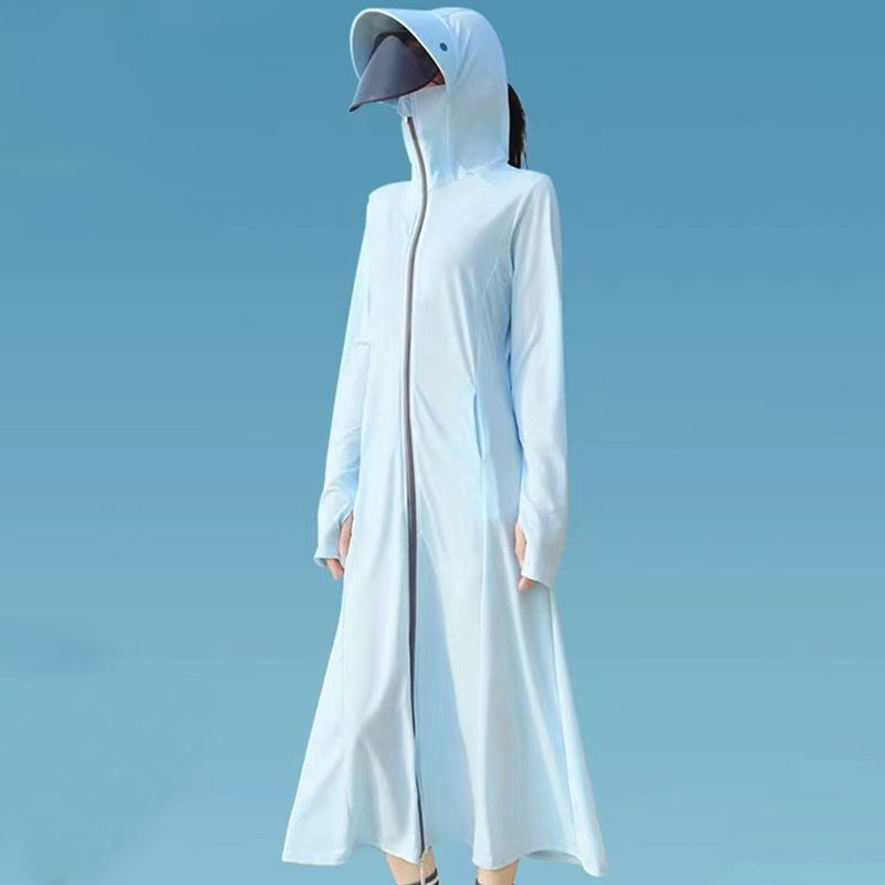 长款防晒衣女款夏季大檐镜片全身防紫外线薄款透气冰丝防晒服外套