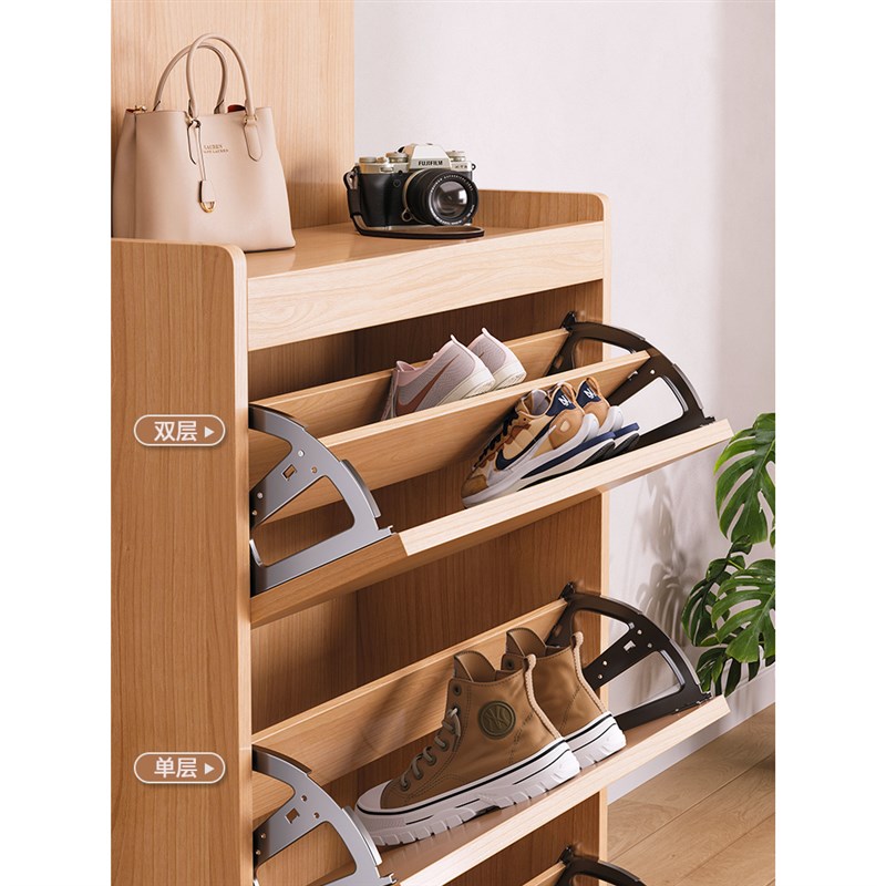 翻斗鞋柜五金配件下翻家具柜隔板不锈钢单双层翻转鞋架反斗式旋转