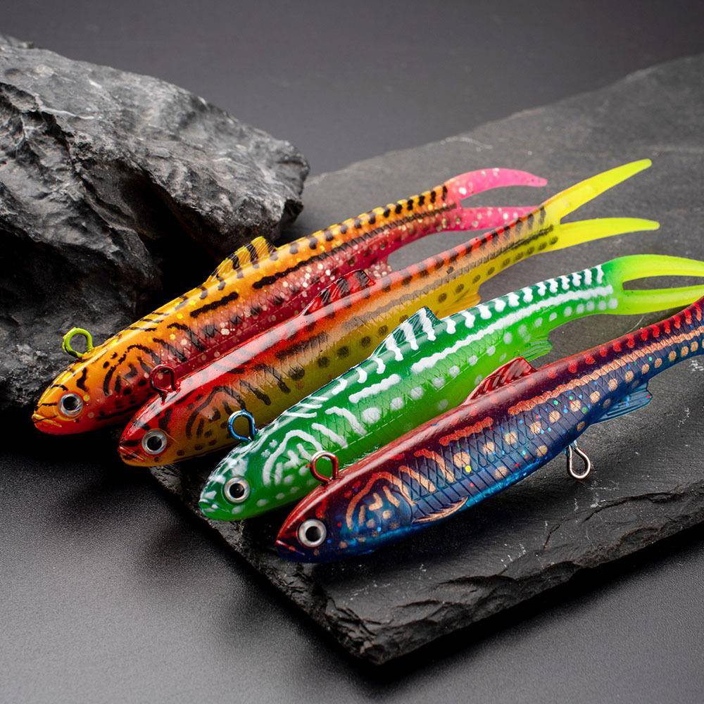 路亚开叉包铅软饵26.6g14cm旋转亮片三本钩假饵仿生翘嘴鲈鱼专杀