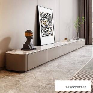 实木岩板落地电视柜轻奢高级感现代简约客厅家用网红新款落地柜