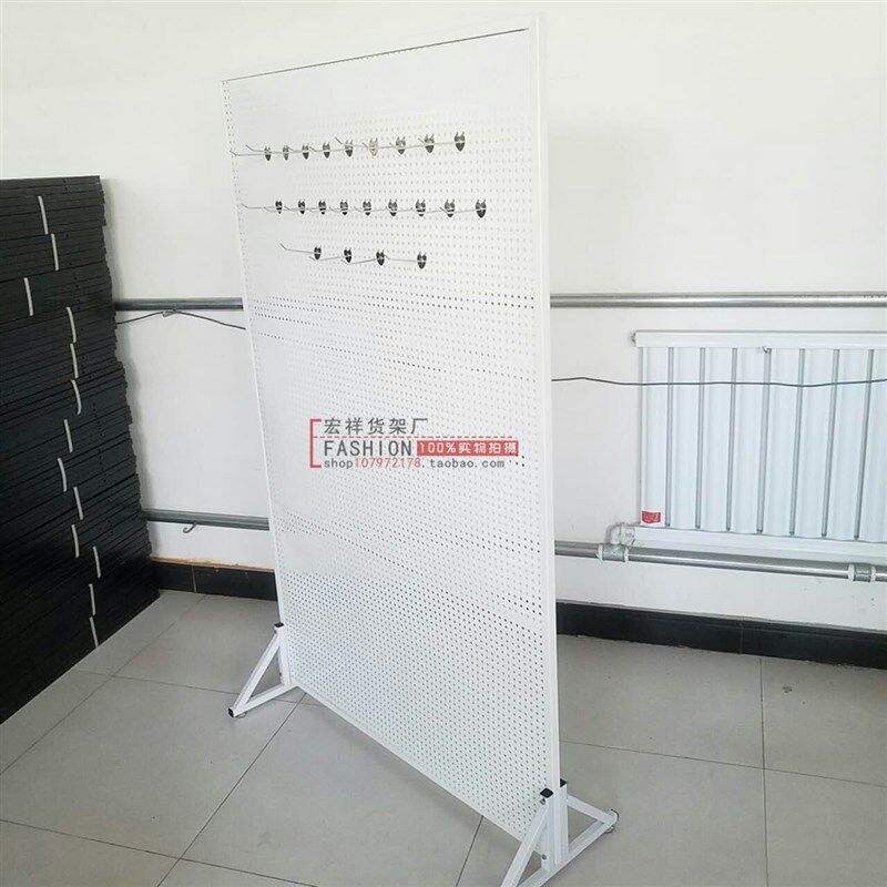 洞洞板货架手机饰品展示架u移动万能推拉地摊架千孔板带轮子铁架