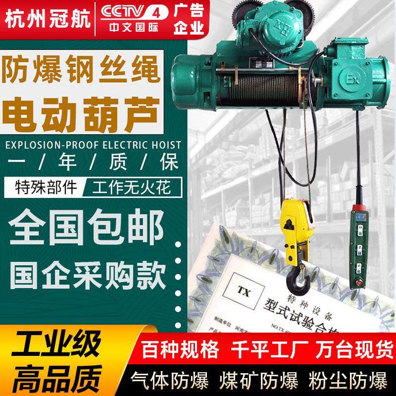 BCD防爆钢丝绳电动葫芦1t-16吨三级四级单双速固定运行式电动葫芦