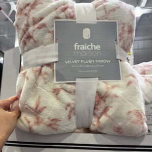 开市客代购 fraiche maison 印花法兰绒舒适毯毛毯盖毯152*177cm