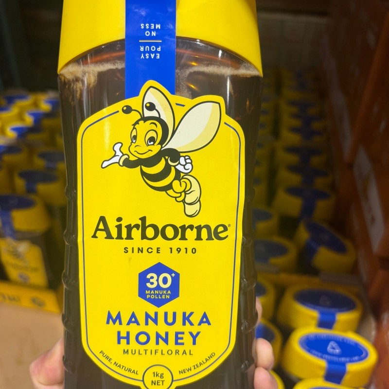 上海costco代购AIRBORNE新西兰麦卢卡多花种蜂蜜1kg可添加茶饮料