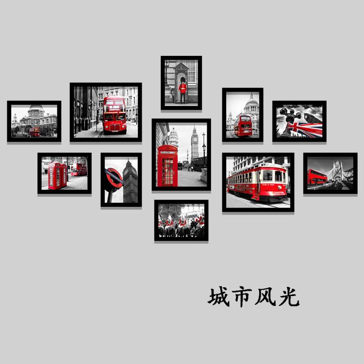 英国伦敦风景海报挂画现代欧式建筑装饰画客厅沙发背景墙照片墙