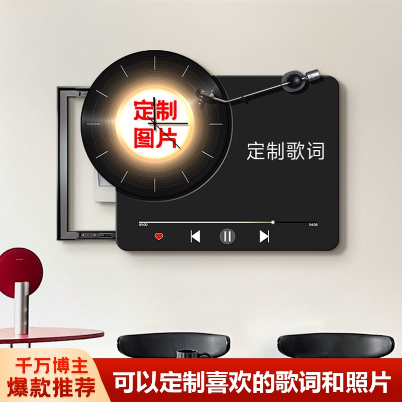 立体灯光画电表箱装饰画2025新款可定制钟表电箱弱创意遮挡挂画图片