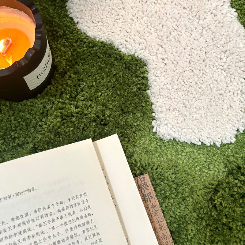 森林苔藓地毯卧室床边毯高级感加C厚毛绒毯飘窗茶几垫客厅沙发地