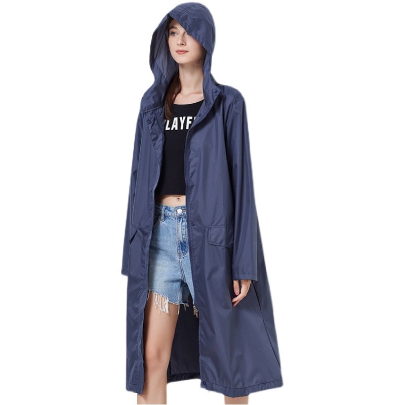 风衣式雨衣中长j款成人男女时尚带帽防风雨防水服长袖雨披户外旅