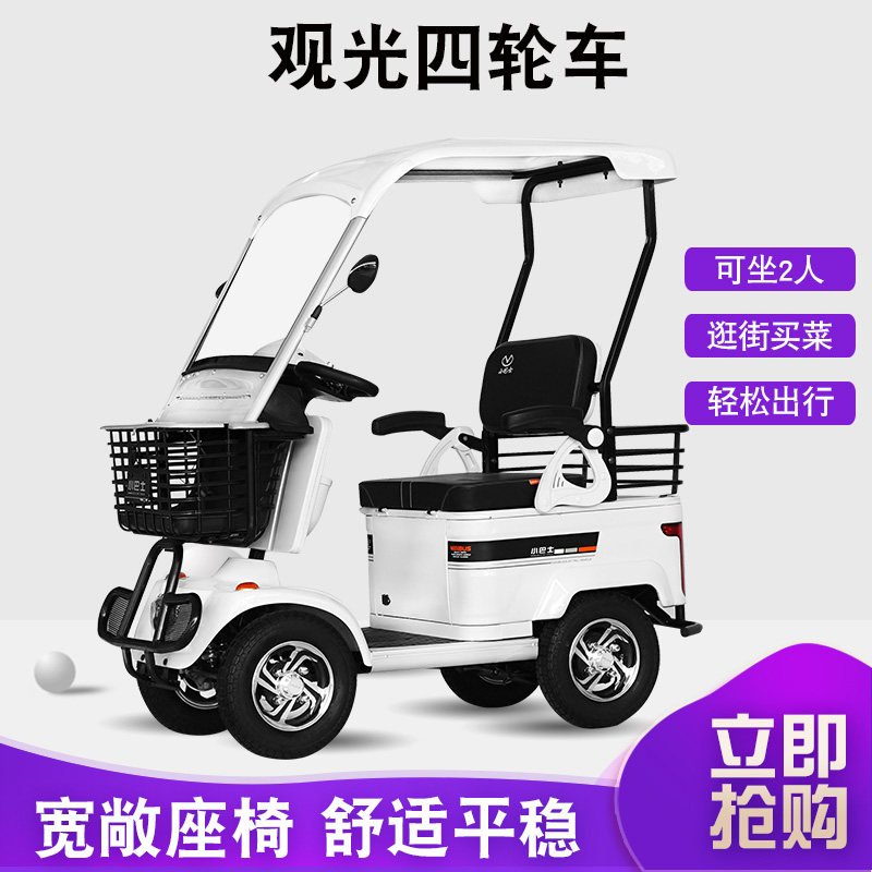小巴士新款电动四轮代步车成人女性家用接送孩子Y景区游园车