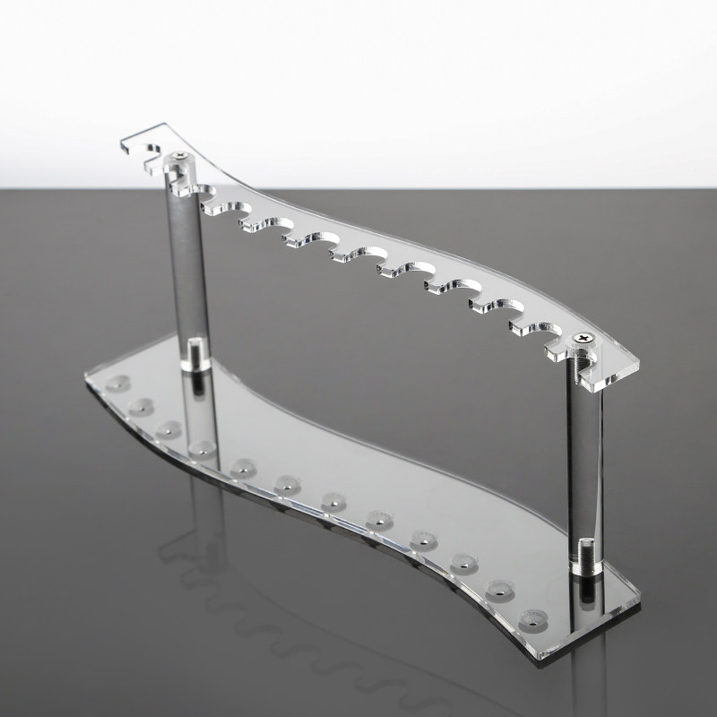 定制平行款亚克力钢笔笔搁有机玻璃透明笔架文具店柜台水笔展示架