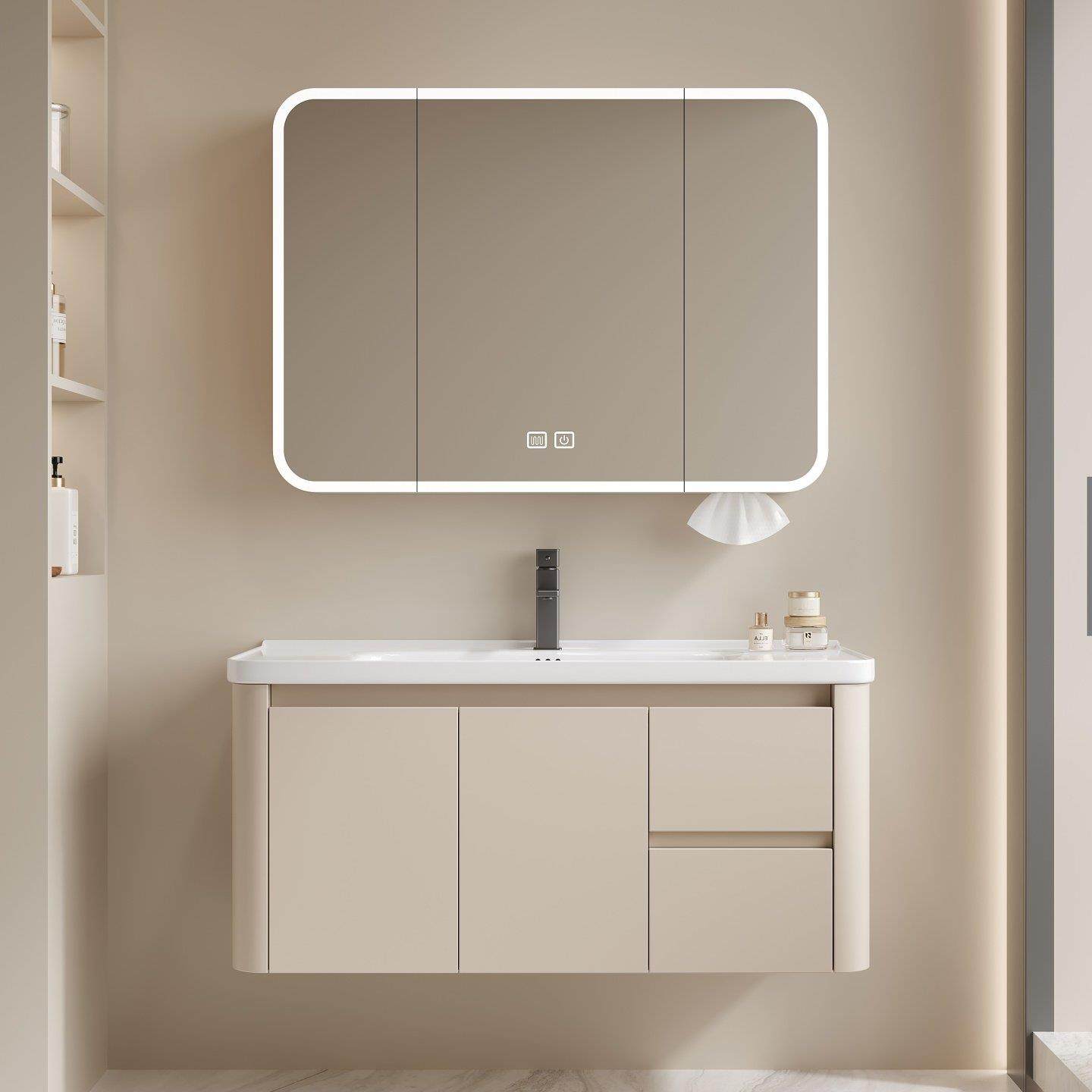 蜂窝铝太空铝浴室柜组合圆弧抽屉式浴柜一体盆洗手盆洗脸盆洗漱台,家装主材,浴室柜组合,淘宝优惠券,粉丝福利购,淘宝优惠卷