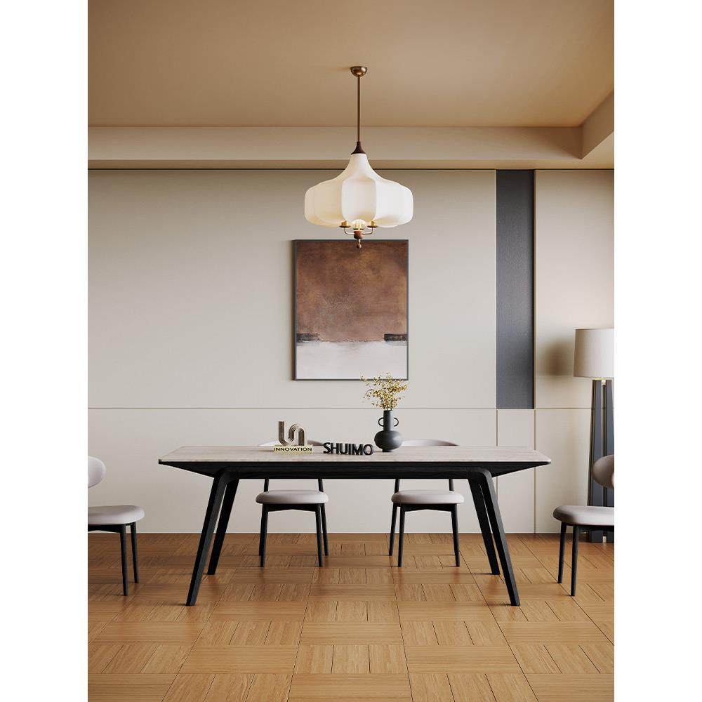 德利丰洞石帆船实木餐桌法式奶油覆古现代简约意式胡桃色餐桌椅子,住宅家具,岩板餐桌,淘宝优惠券,粉丝福利购,淘宝优惠卷