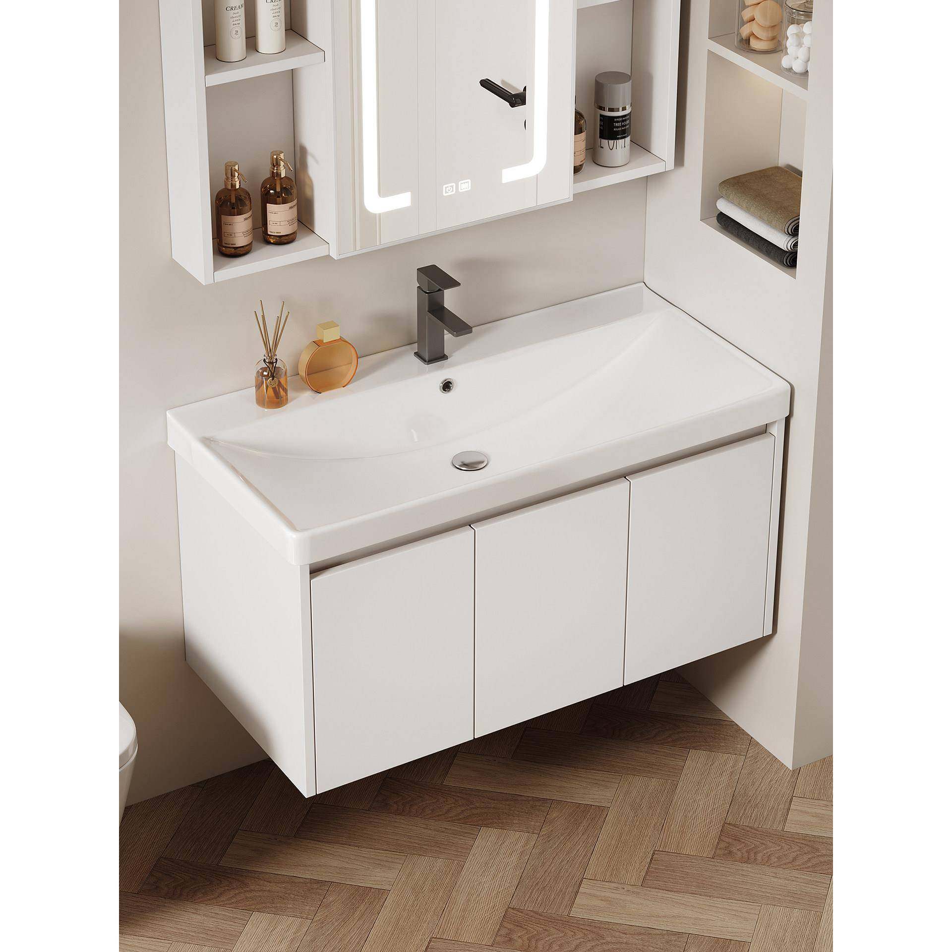 新款加厚蜂窝铝浴室柜陶瓷一体盆小户型洗漱台卫生间洗手盆柜组合,家装主材,浴室柜组合,淘宝优惠券,粉丝福利购,淘宝优惠卷