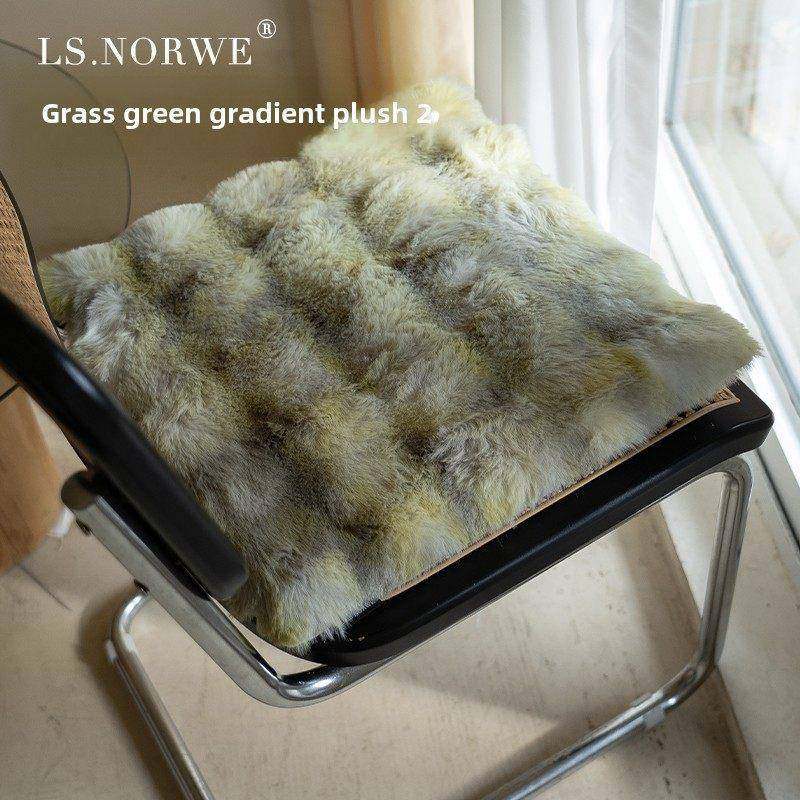 冬季毛绒座垫黄绿拼色高级感餐桌椅垫记忆棉坐垫飘窗蒲团凳子屁垫,居家布艺,椅垫,淘宝优惠券,粉丝福利购,淘宝优惠卷