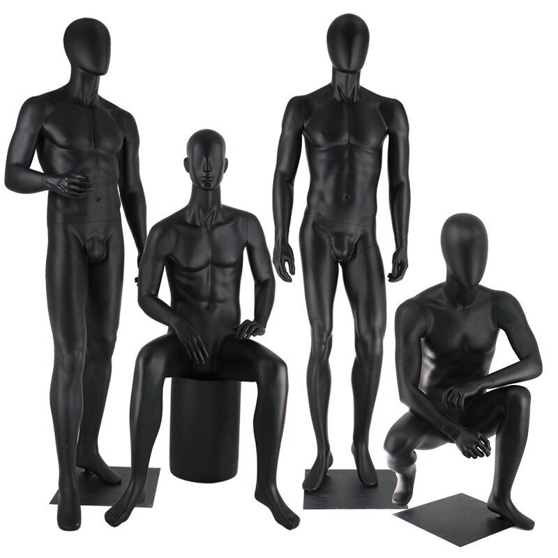 服装店模特道具男装全身休闲西装商务假人坐模蹲模玻璃钢展示架AI