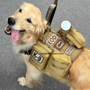 狗狗衣服中大型犬战术背心宠物金毛德牧胸背带牵引绳背心式马甲AI
