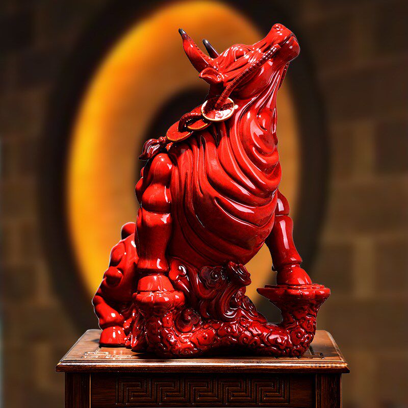 曾国清陶瓷牛f摆件华尔街牛开业礼品招财镇宅客厅办公书桌艺术装