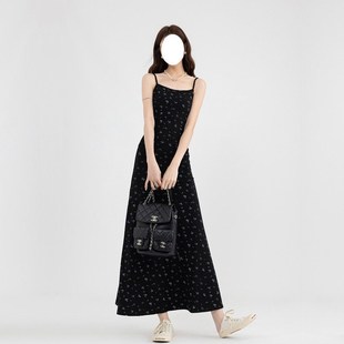 170高个子女生碎花吊带连衣裙加长版2024夏新款175超长到脚踝长裙