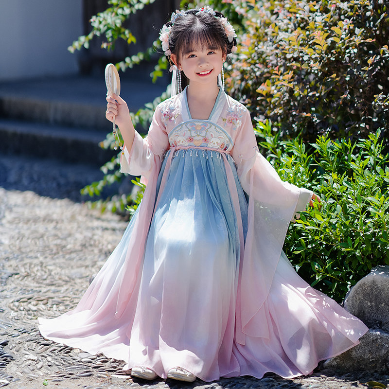 女童古风超仙汉服2024新款秋季中国风儿童古装连衣裙唐装襦裙春秋,童装/婴儿装/亲子装,唐装,淘宝优惠券,粉丝福利购,淘宝优惠卷