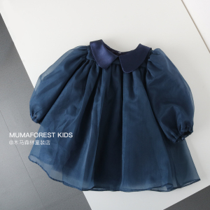 木马森林蓬蓬裙2021秋款女童可爱公主裙韩版周岁礼服宝宝珠光纱裙