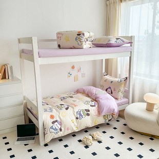 全棉男童儿童90单人床上下铺高低床上下床1米35床笠三件套床品